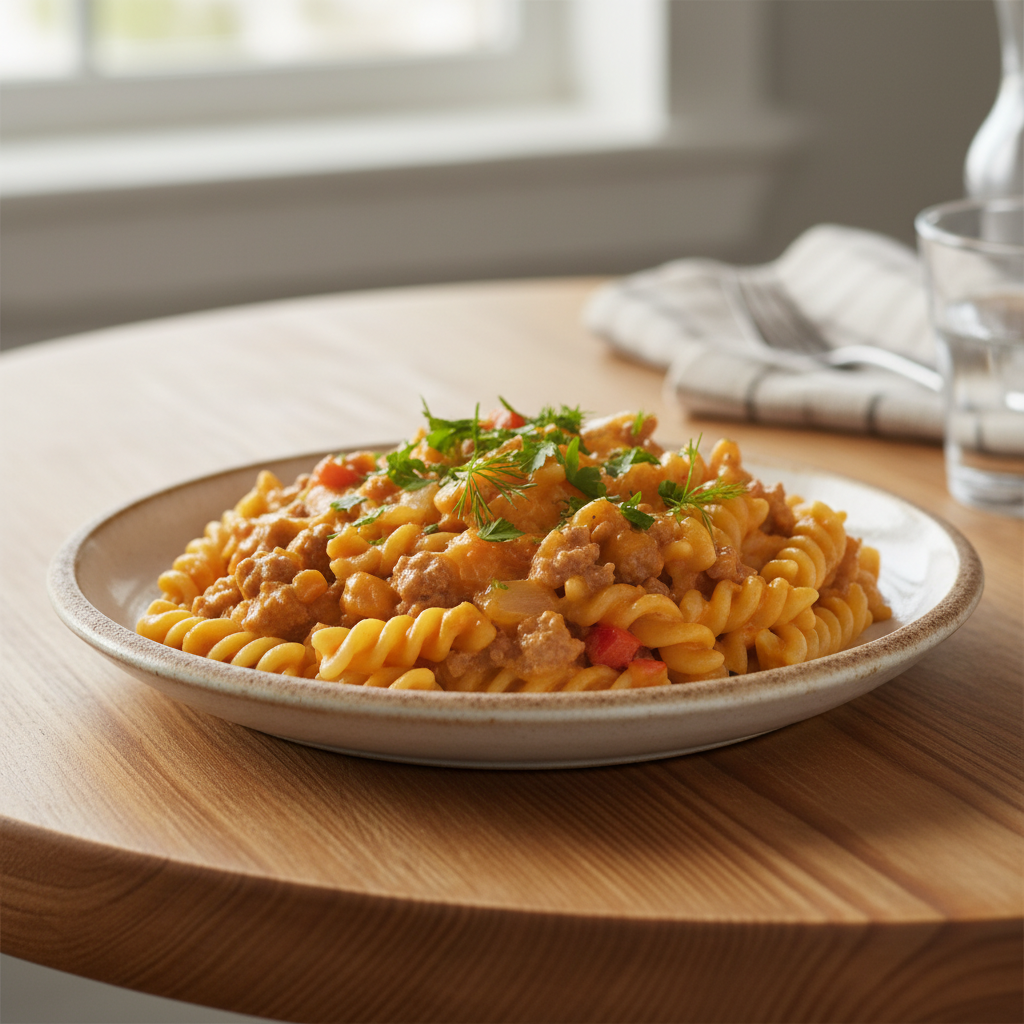 Creamy Homemade Hamburger Helper in skillet