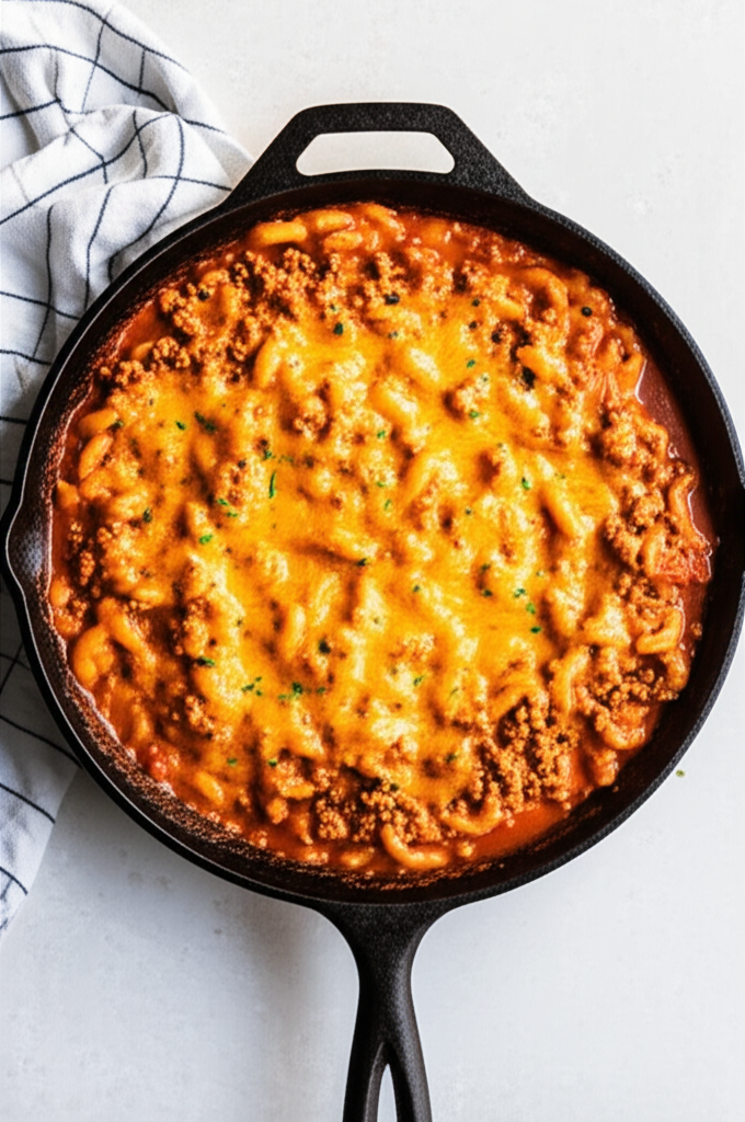 Homemade Hamburger Helper served in bowl