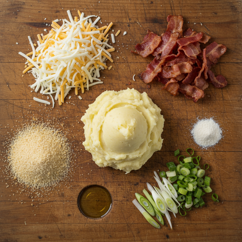 Ingredients for Quick & Easy Stuffed Potato Cakes